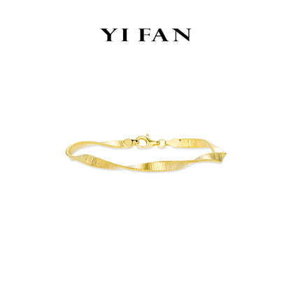 Minimalist collection: Modern "Golden Fettuccine" unique Bracelet (Unisex)