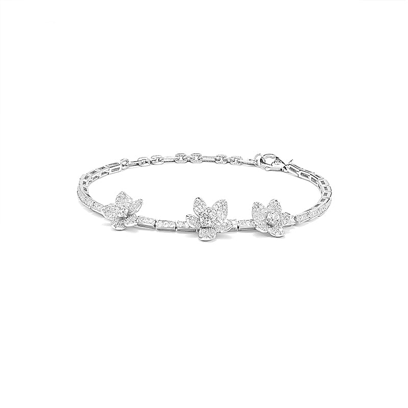 Welfare exclusive Summer Vibes collection: "Modern 3 Flowers" Tennis Bracelet (with extension)