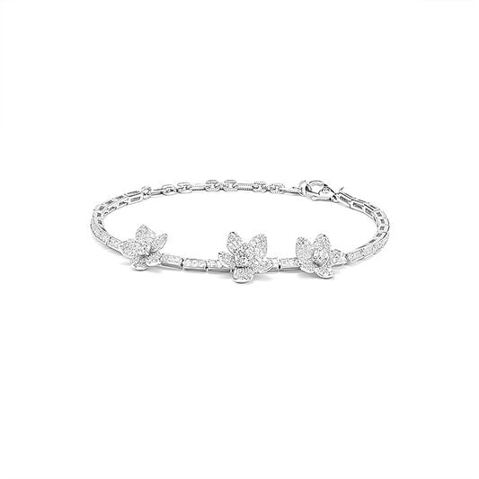 Welfare exclusive Summer Vibes collection: "Modern 3 Flowers" Tennis Bracelet (with extension)