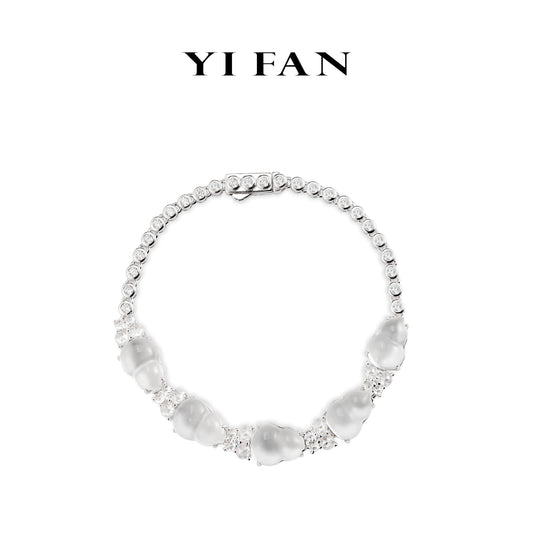 High Jewelry collection: Icy Jade modern bottle gourd "Hulu" Tennis bracelet