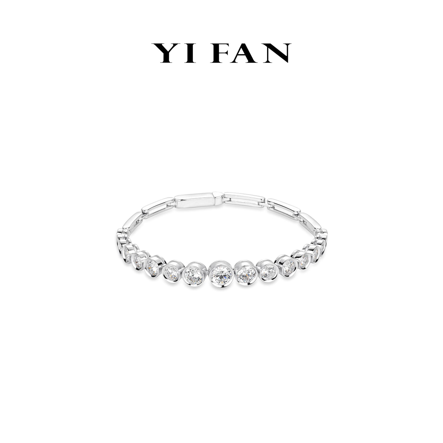 Wedding collection: Bezel setting "Unique Bubble Gradient" Tennis Bracelet (Unisex)