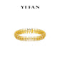 High Jewelry Collection: Architectural style "Golden Etherealize Overlap" Flexible Bracelet (Unisex)