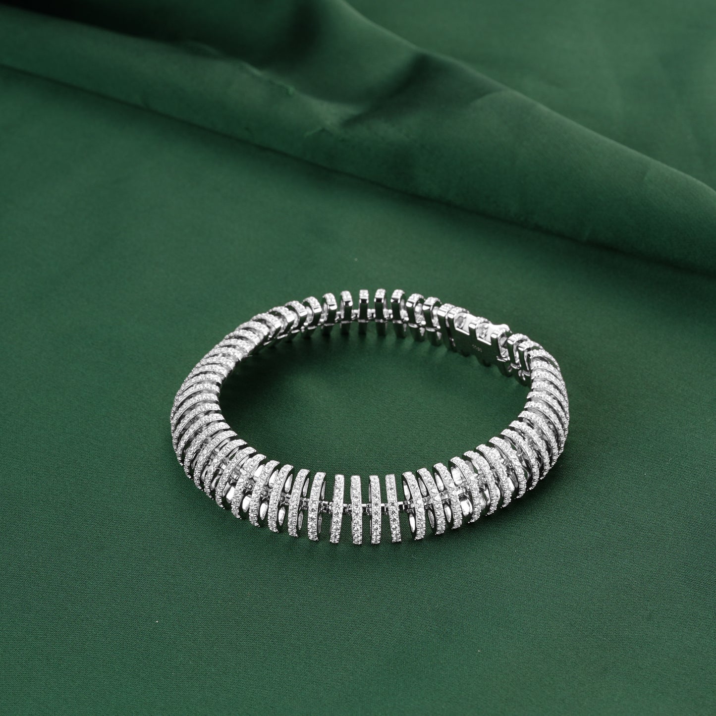 High Jewelry Collection: Architectural style "Etherealize Overlap" Flexible Bracelet (Unisex)