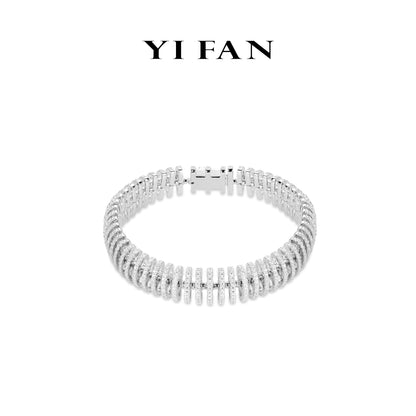 High Jewelry Collection: Architectural style "Etherealize Overlap" Flexible Bracelet (Unisex)