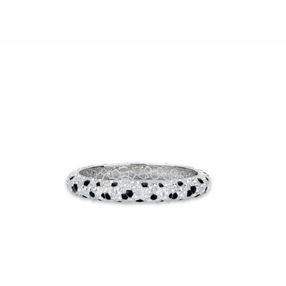Black hot enamel mixed-cutting Leopard Pattern Personality Bangle