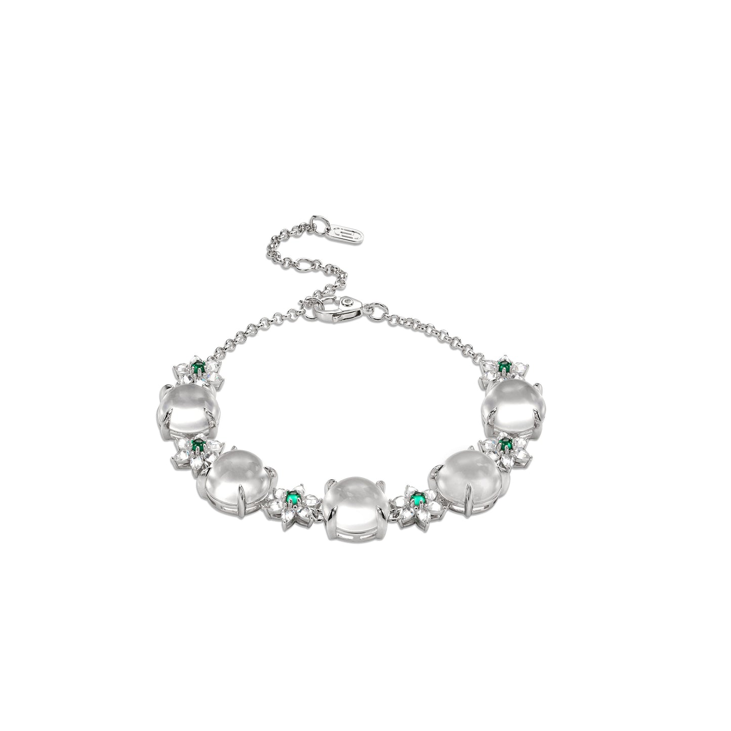 Icy Jade the "Pigeon egg with flowers" bracelet