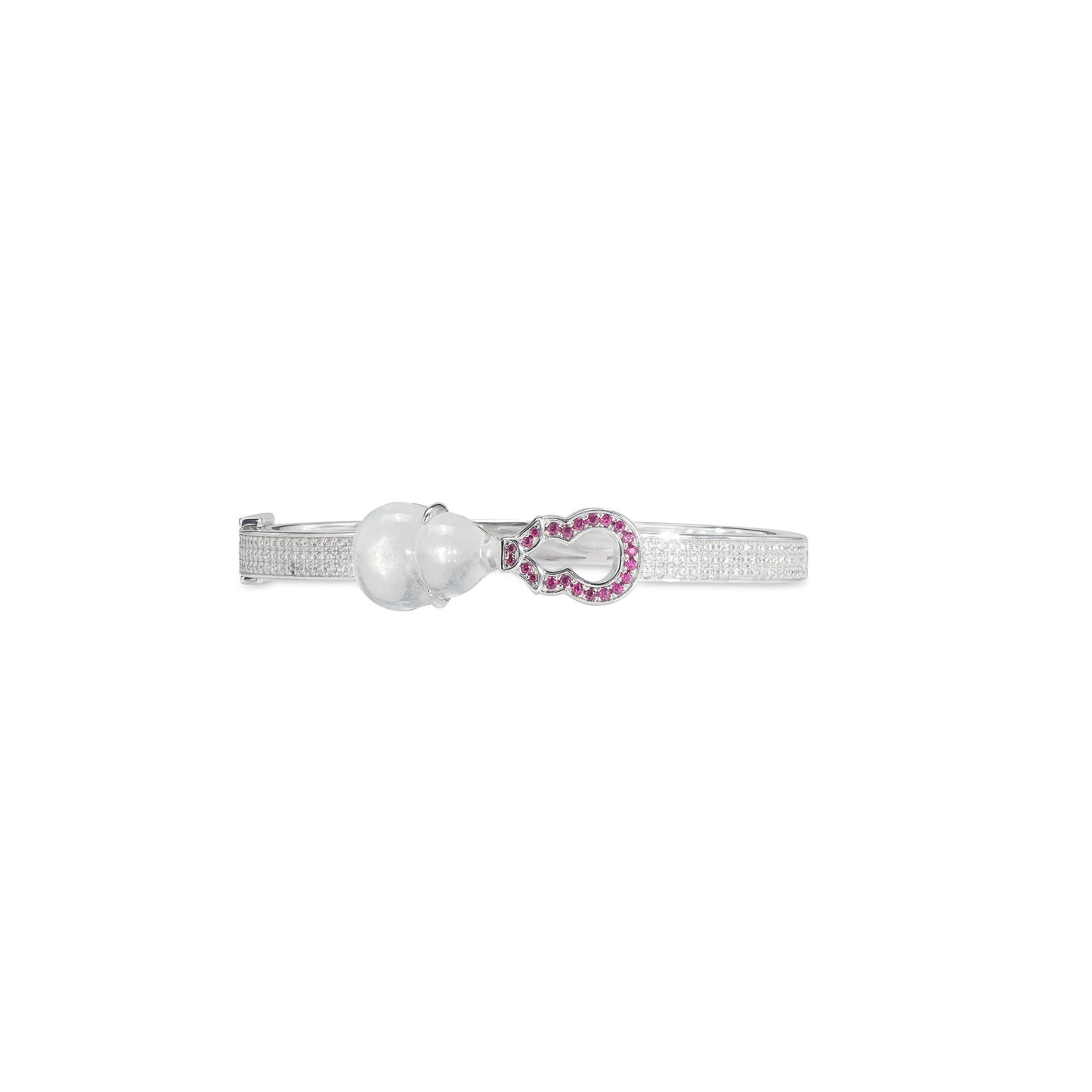 White chalcedony & Rose bottle gourd "Hulu" bangle