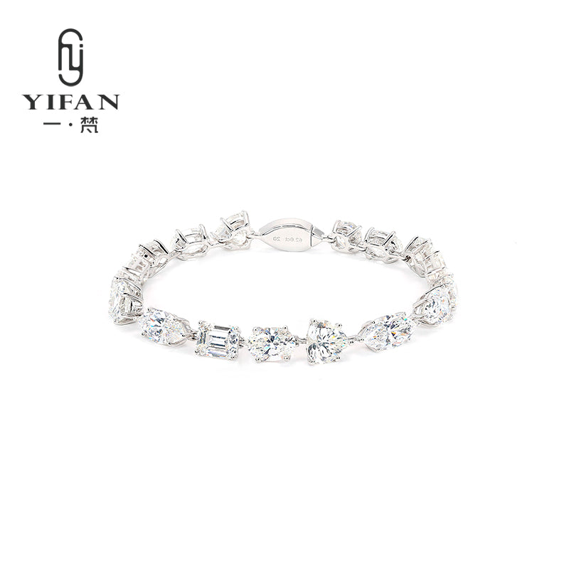 Welfare Exclusive: Modern mixed cutting "Ice Queen" Tennis bracelet