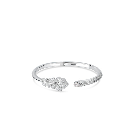 Welfare Exclusive: White Feather Open Bangle