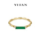 Golden time collection: Modern Green jade “No worries Pillar with Bamboo Section” detailed eternity Bracelet/Bangle