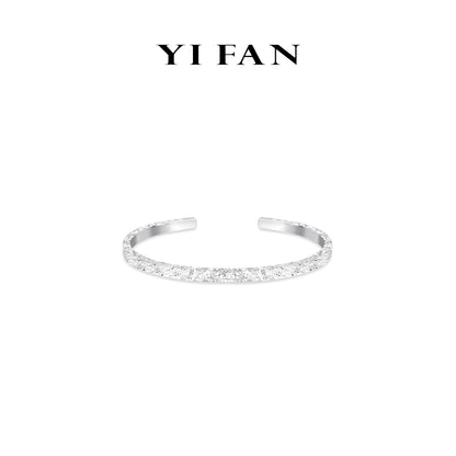 Minimalist collection: "Unique Silver Moonlight" Modern Open Bracelet/Bangle