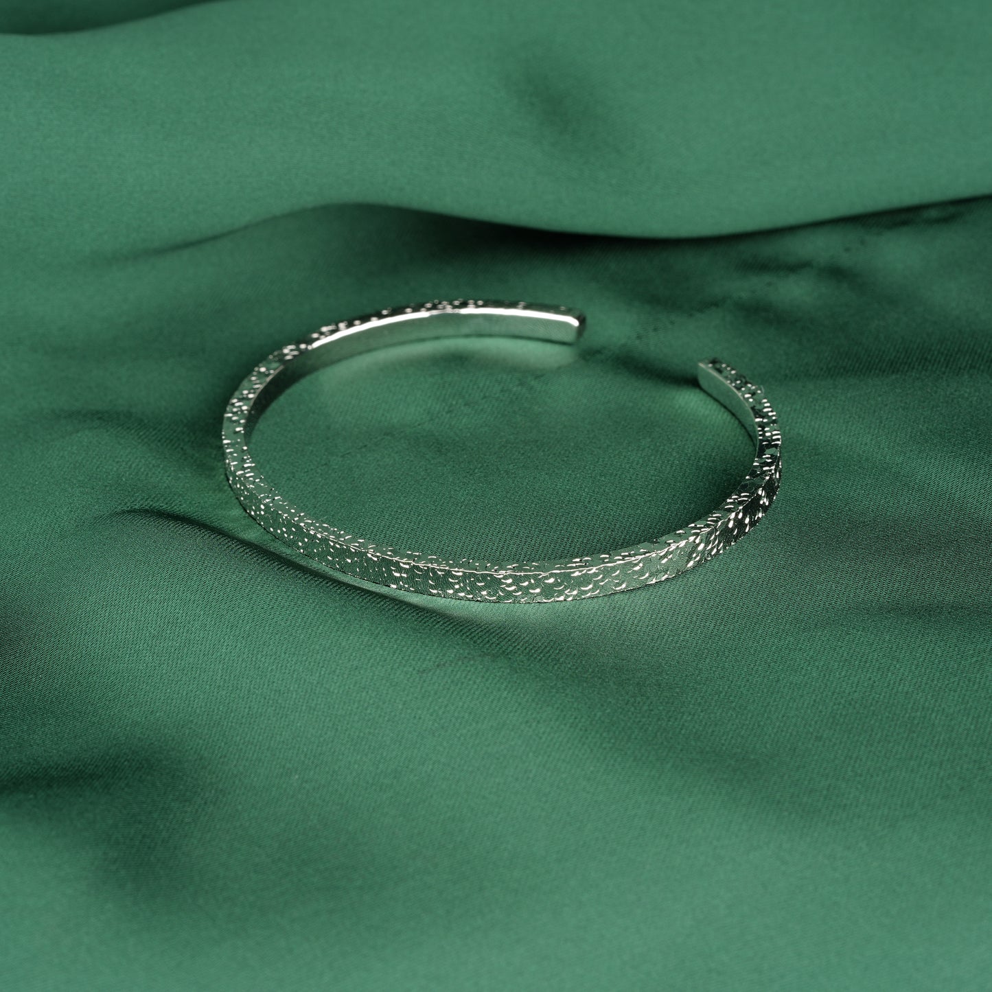 Minimalist collection: "Unique Silver Moonlight" Modern Open Bracelet/Bangle