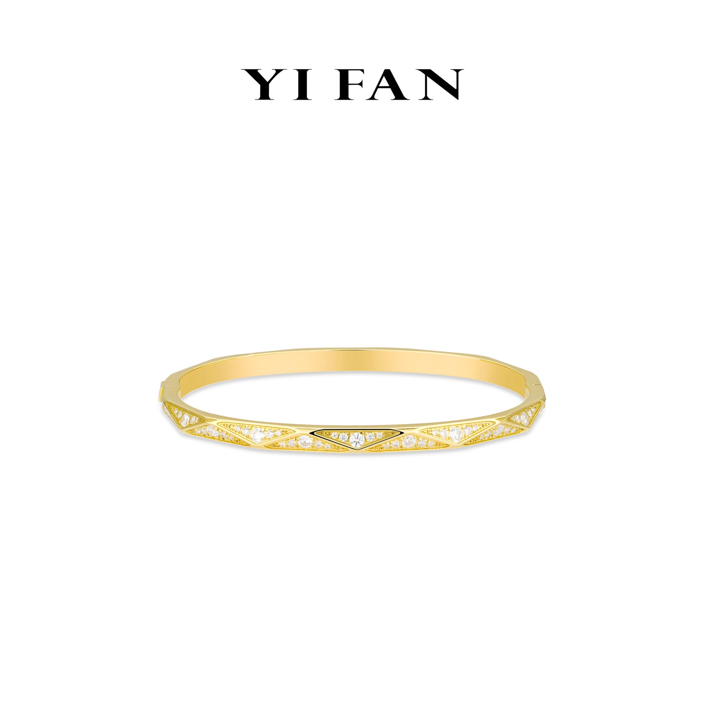 Minimalist collection: Golden "Rhombus Vein" CNC delicate Bracelet/Bangle