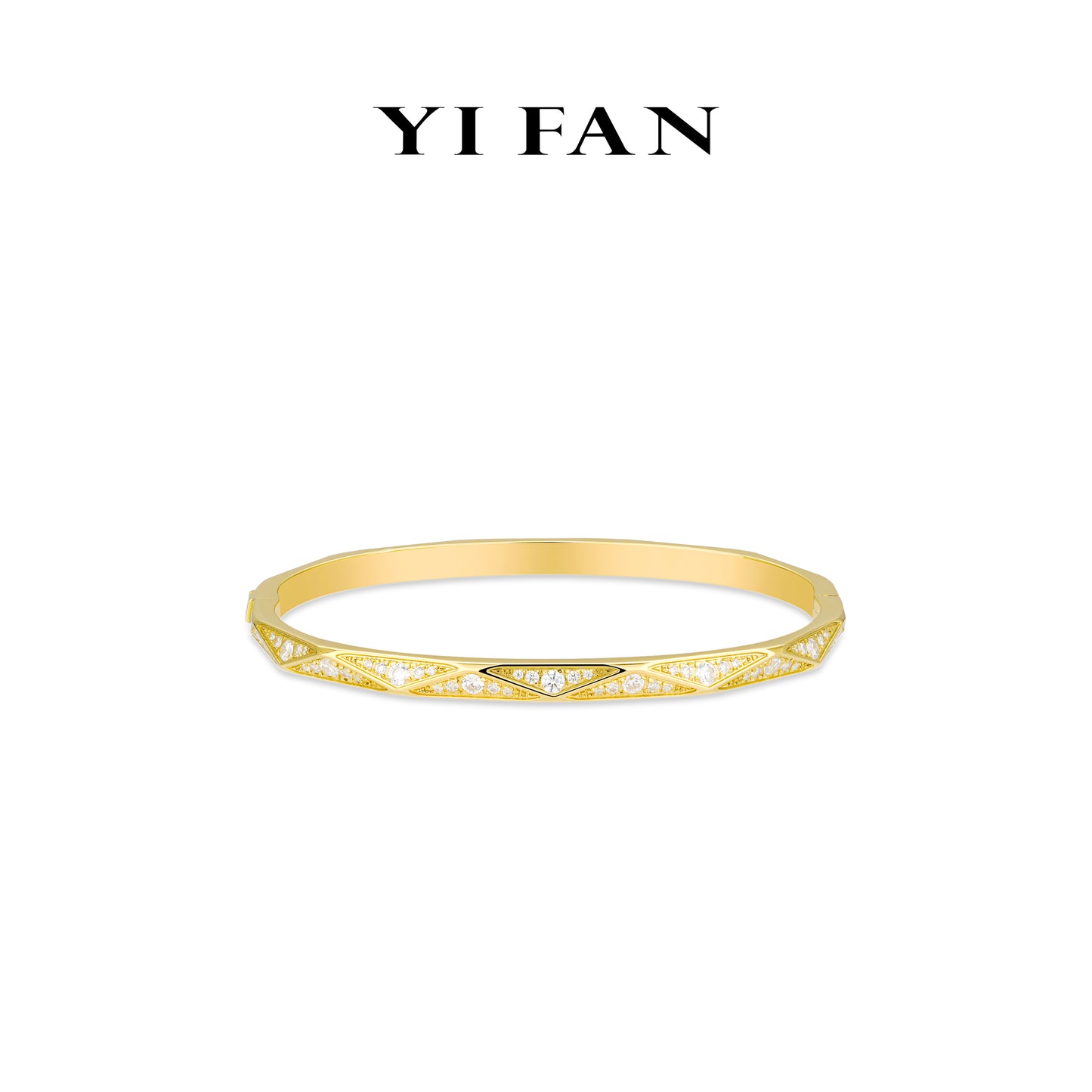 Minimalist collection: Golden "Rhombus Vein" CNC delicate Bracelet/Bangle