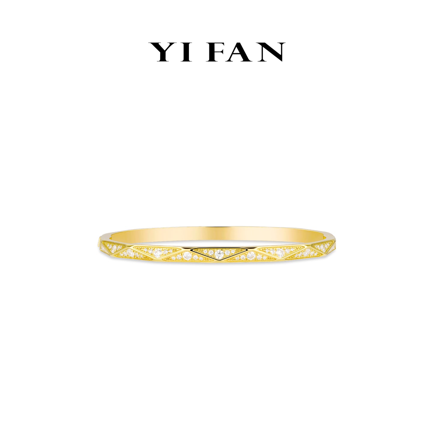 Minimalist collection: Golden "Rhombus Vein" CNC delicate Bracelet/Bangle