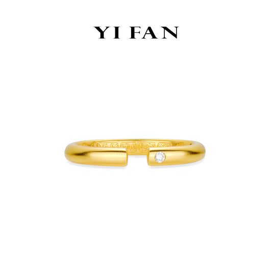 High Jewelry Collection: Golden Satin finish "Peace, Joy, Wealth, Blessings" Loach-back Loop versatile Bangle/Bracelet