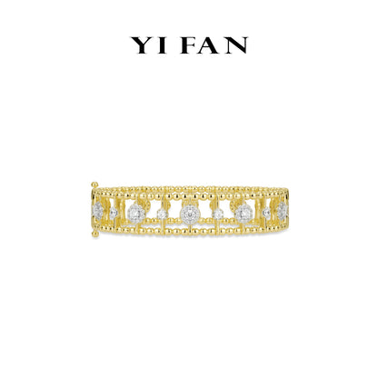 Golden time collection: Modern "The Rhythm of the Golden Planets" unique wide Bangle/Bracelet