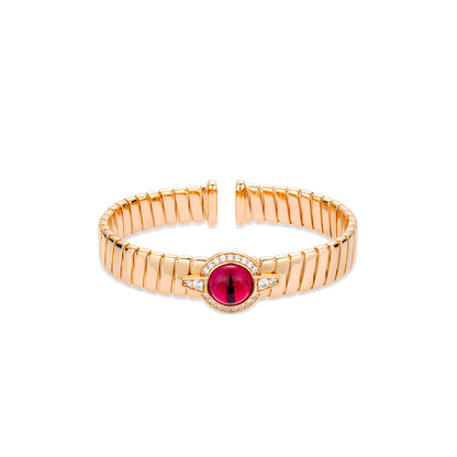 Ruby color collection: Timeless Luxury "Crimson Sparkle Elegance" detailed flexible Cuff