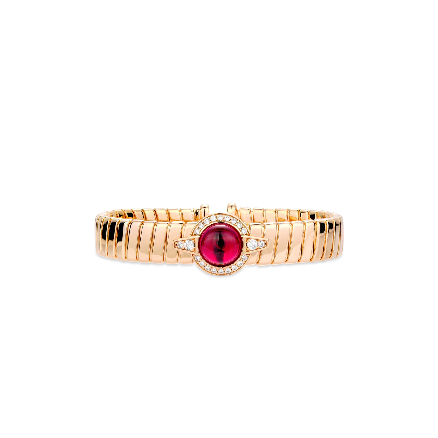 Ruby color collection: Timeless Luxury "Crimson Sparkle Elegance" detailed flexible Cuff