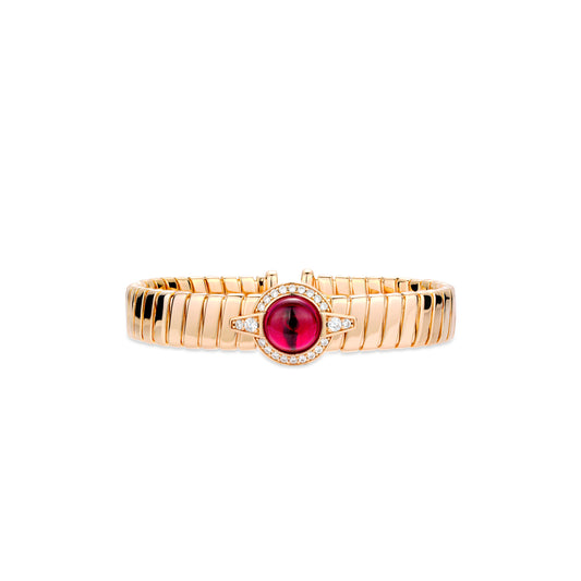 Ruby color collection: Timeless Luxury "Crimson Sparkle Elegance" detailed flexible Cuff