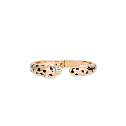 Animal collection: Luxury "Champagne Golden Leopard" detailed Open Bracelet/Bangle