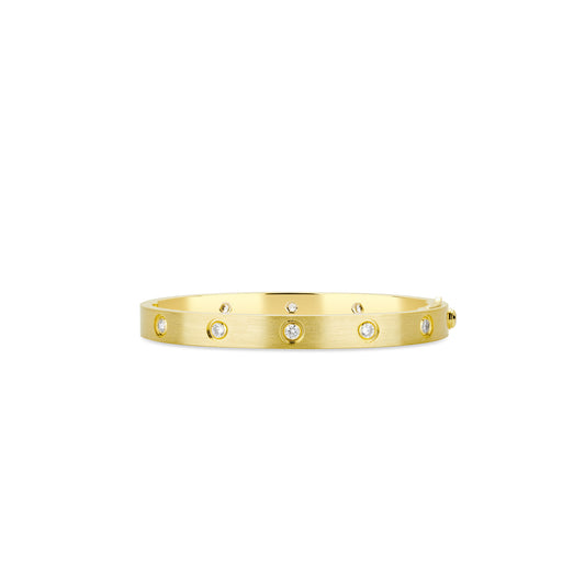 Golden time collection: Modern Brushed "Bright 12 Stars Love" CNC Bracelet/Bangle (Unisex)