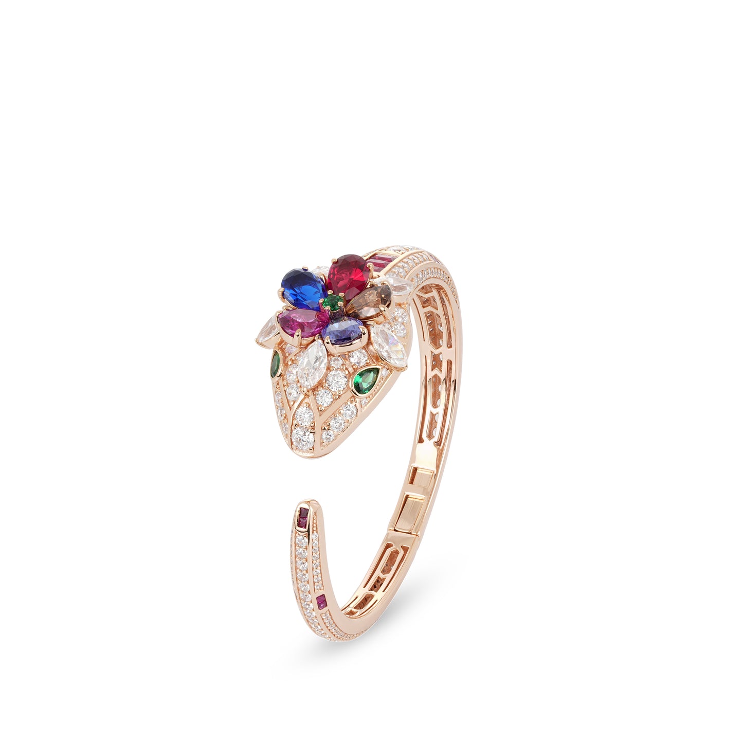 Pre-order High Jewelry collection: Luxury “Dazzling Serpent” Bangle in Rose gold color