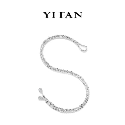 High Jewelry collection: Luxury "Brilliant Woven Milky Way" Multi-purpose Unique Long Necklace (82 cm)