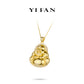 High Jewelry Collection: "Golden carved Maitreya Buddha with shining belly” detailed Pendant Necklace