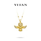 Golden time collection: "Baby Angel with outstretching Wings" detailed Pendant Necklace