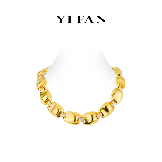 High Jewelry collection: Retro "Golden Bullion" Luxury Necklace (Unisex)