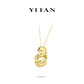 Animal collection: Modern Brushed "Golden Green Serpent" detailed Pendant/Necklace