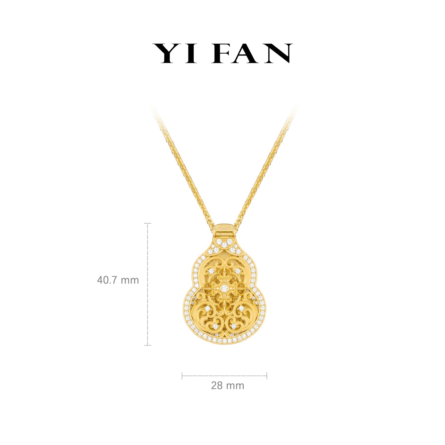 High Jewelry collection: "Golden intricate Carving Thousand-hand Bodhisattva Treasure Gourd" detailed Hulu Box Pendant Necklace (Unisex)