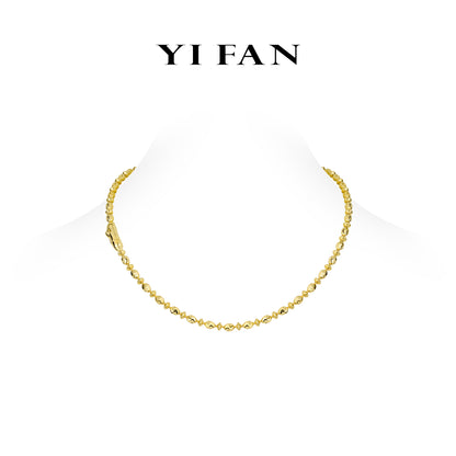 Golden time collection: Modern "Unique engraved beans" CNC Necklace (Unisex)