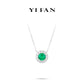 Lab Grown Emerald collection: Modern "Green Light" delicate Necklace (Unisex)