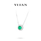 Lab Grown Emerald collection: Modern "Green Light" delicate Necklace (Unisex)