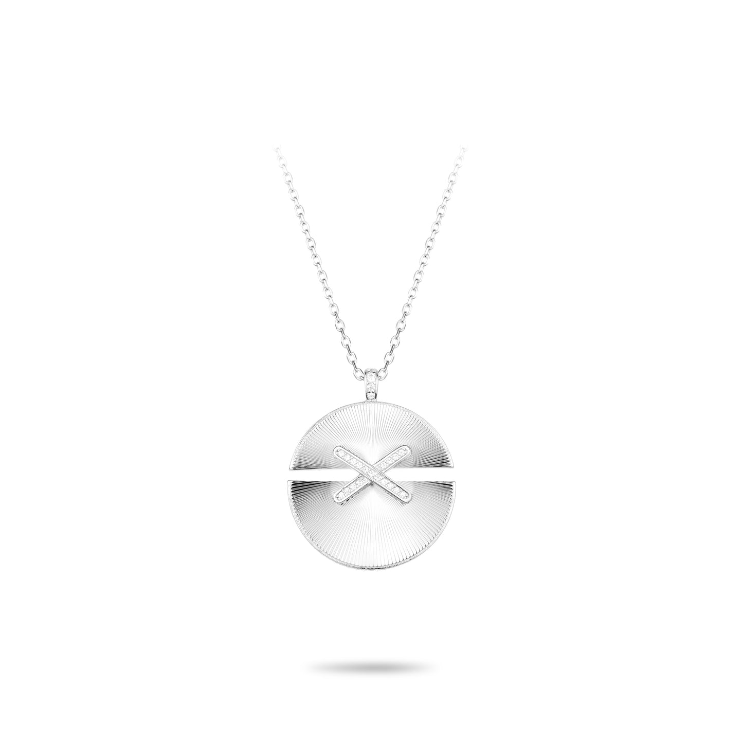 Minimalist collection: Modern "CNC X Disc" Pendant/Necklace (Big-size Unisex)