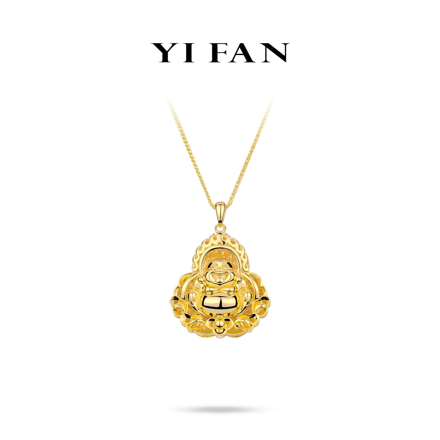 High Jewelry Collection: "Golden Glyph Shining Buddha” detailed Pendant/Necklace