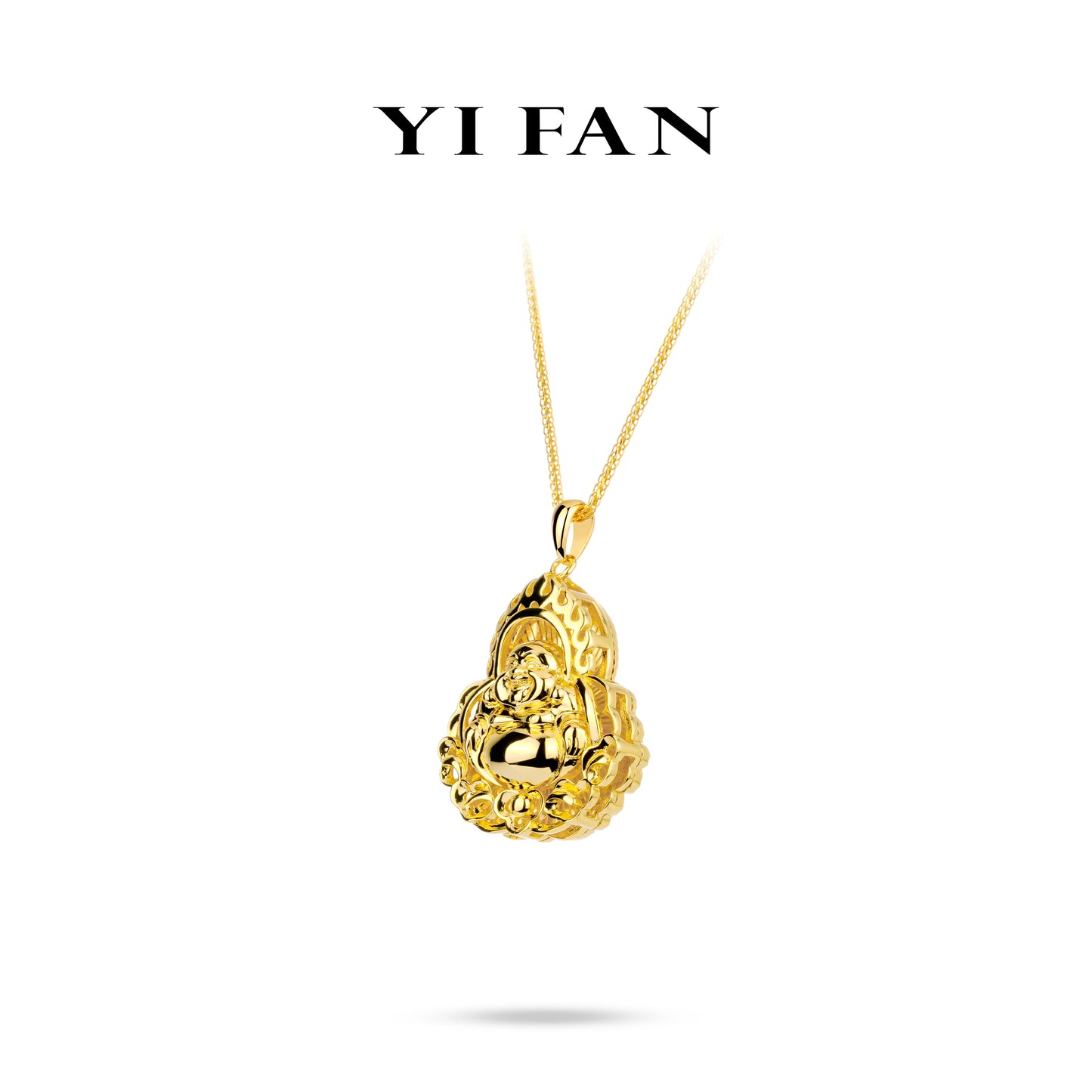 High Jewelry Collection: "Golden Glyph Shining Buddha” detailed Pendant/Necklace