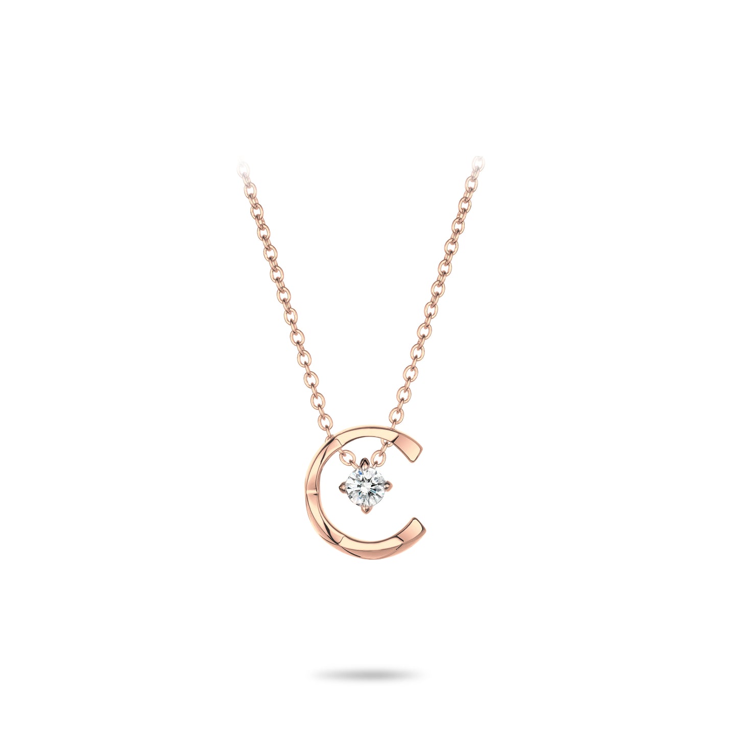 Rose-gold Fever collection: Modern "Agile Star Moon" delicate Pendant Necklace (Unisex)