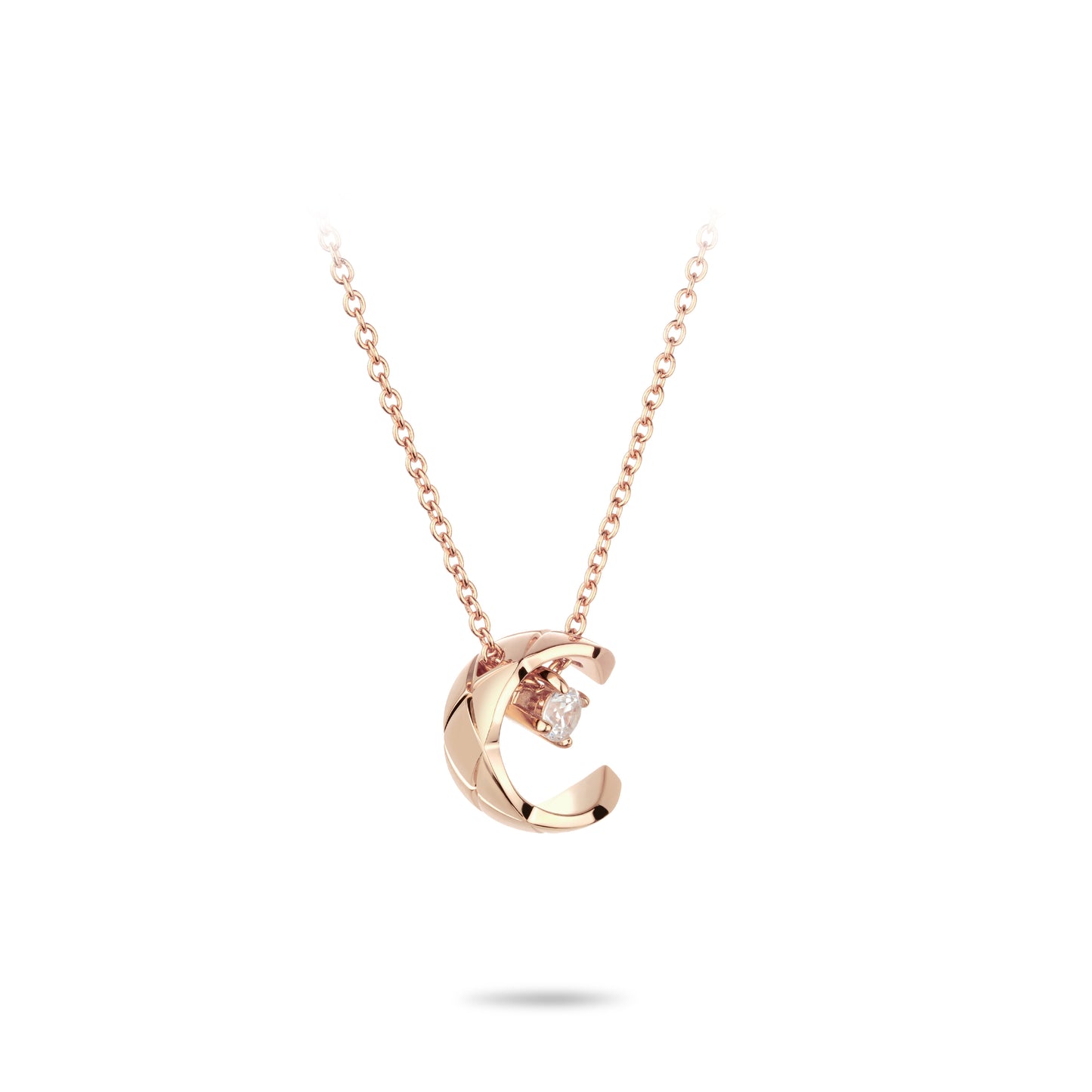 Rose-gold Fever collection: Modern "Agile Star Moon" delicate Pendant Necklace (Unisex)