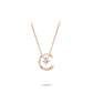 Rose-gold Fever collection: Modern "Agile Star Moon" delicate Pendant Necklace (Unisex)