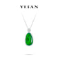 Green jade collection: Modern Hand-carved "Lucky Ruyi"  detailed Pendant Necklace (Unisex)