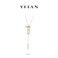 Minimalist collection: Modern "OT Champagne Y shape" multi-purpose Necklace