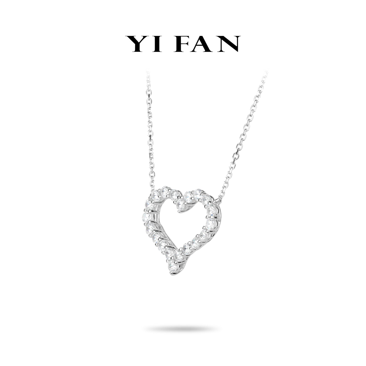 Minimalist collection: Modern "Brilliant Hollowed Heart" delicate Necklace (Pendant size Big)