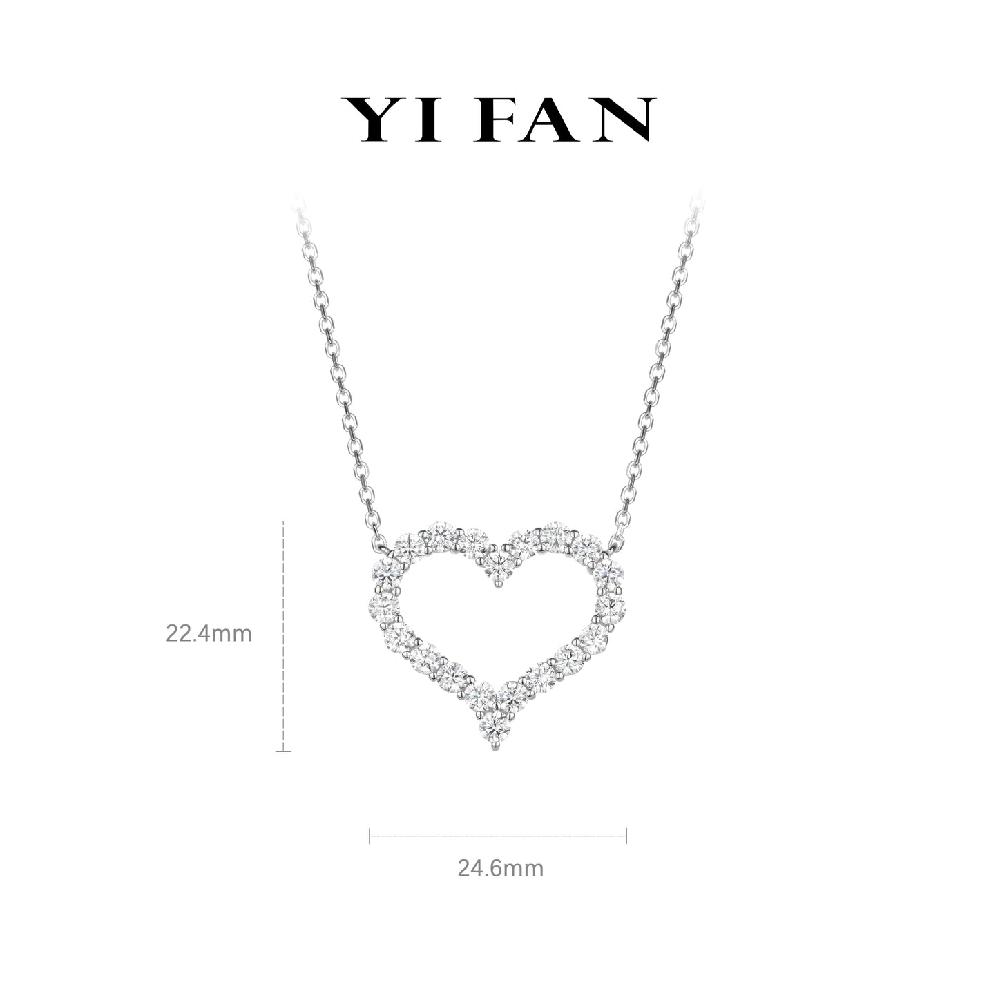 Minimalist collection: Modern "Brilliant Hollowed Heart" delicate Necklace (Pendant size Big)