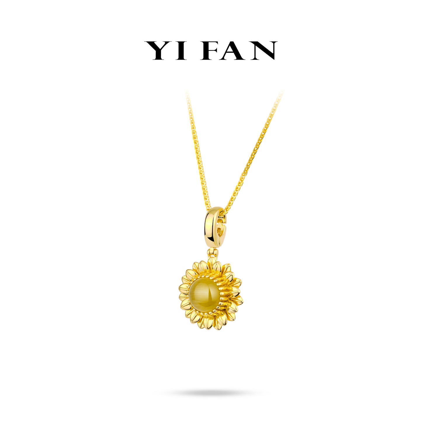 Welfare Exclusive Golden time collection: Unique "Cat's Eye Sunflower" exquisite Pendant/Necklace