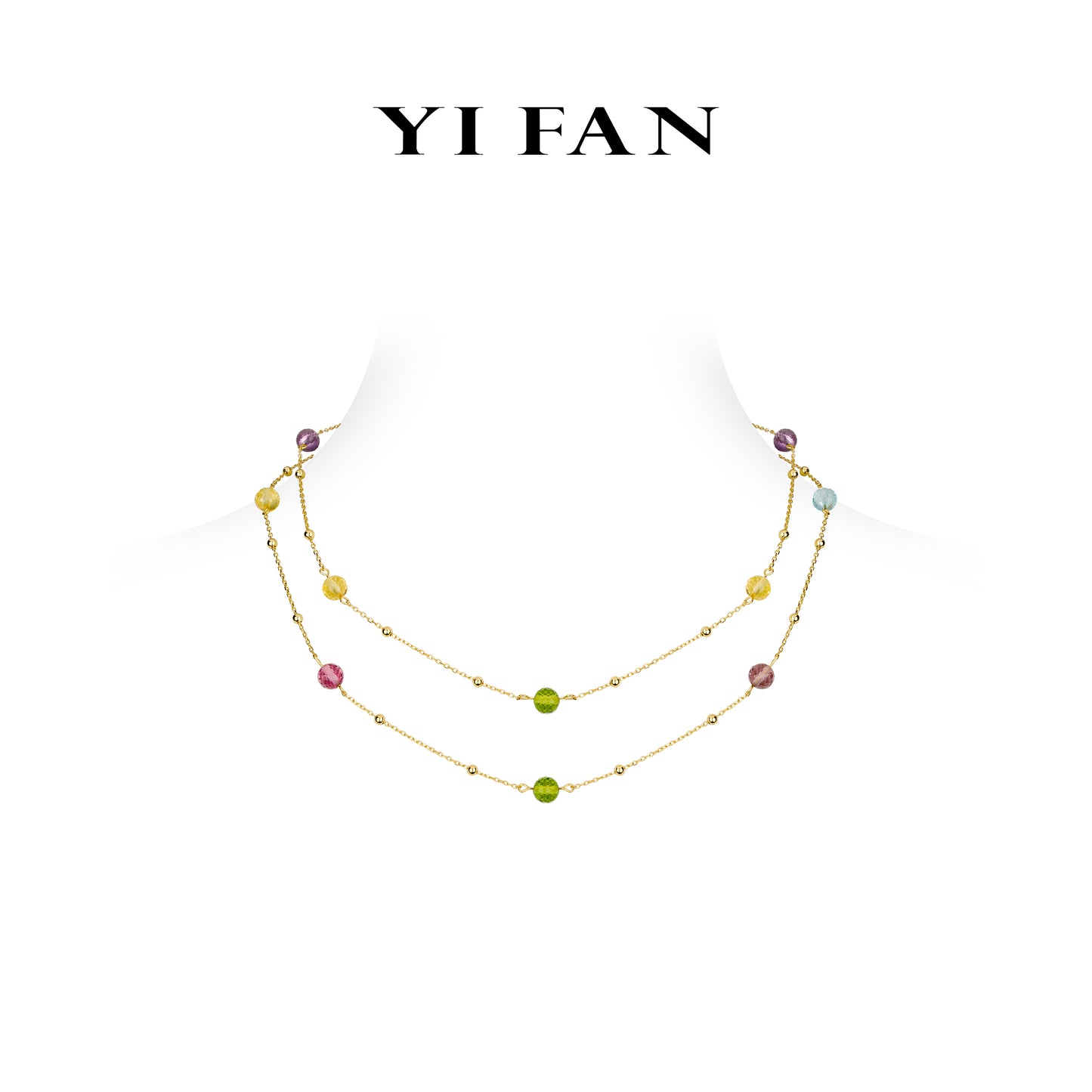 Minimalist collection: Modern Multi-purpose "Rainbow Sugar beans" delicate Long Necklace