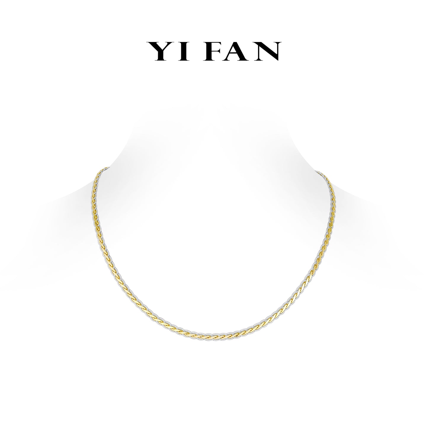 Limited Geometric Luxe Collection: Modern Weave “Golden Twist Elegance” detailed Necklace (Unisex)