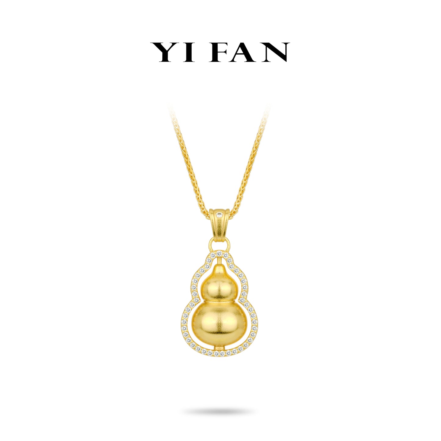 Golden time collection: "3D Treasure Hulu/Gourd" detailed Rotating Pendant/Necklace (Unisex)